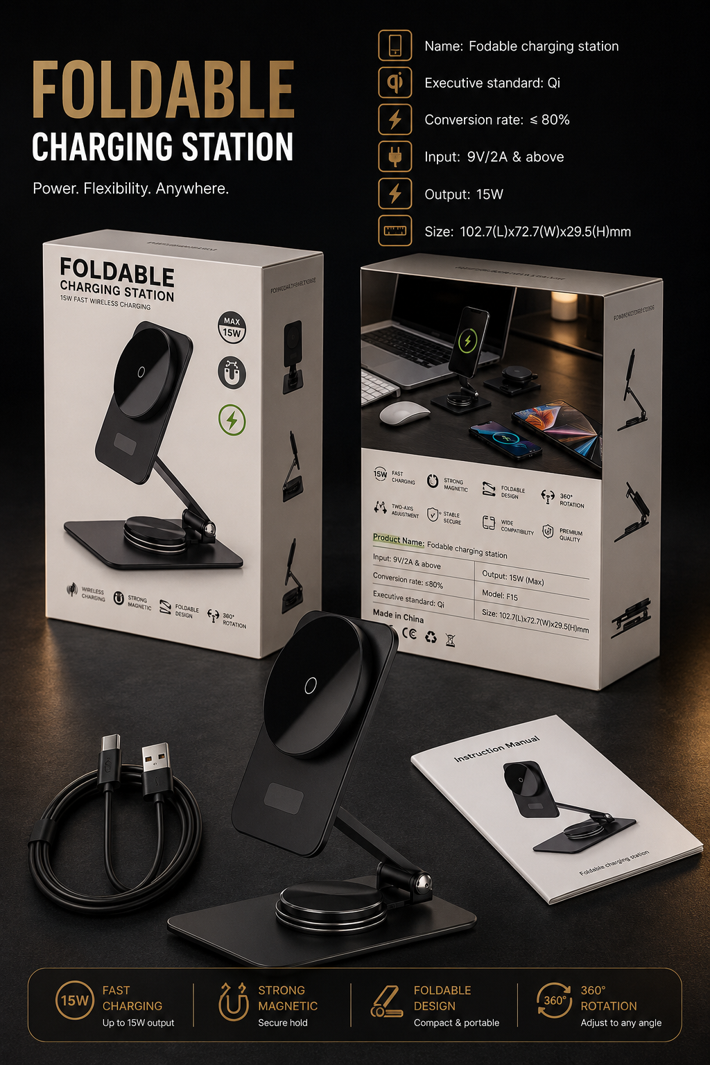 Premium Wireless Charger Phone Stand