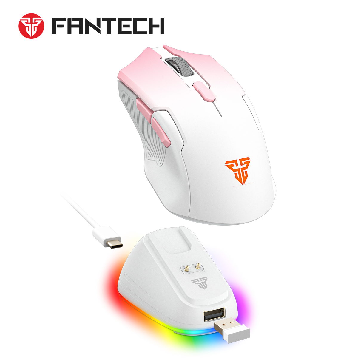 Fantech Cruiser II WG11V2RD Wireless RGB Gaming Mouse & Charging Dock Combo