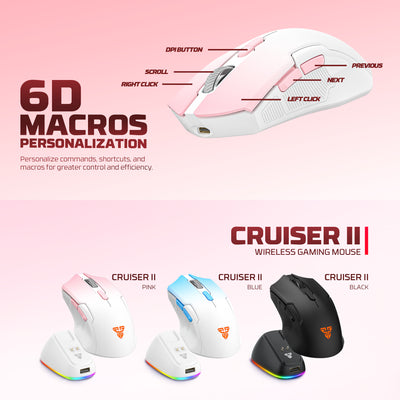 Fantech Cruiser II WG11V2RD Wireless RGB Gaming Mouse & Charging Dock Combo